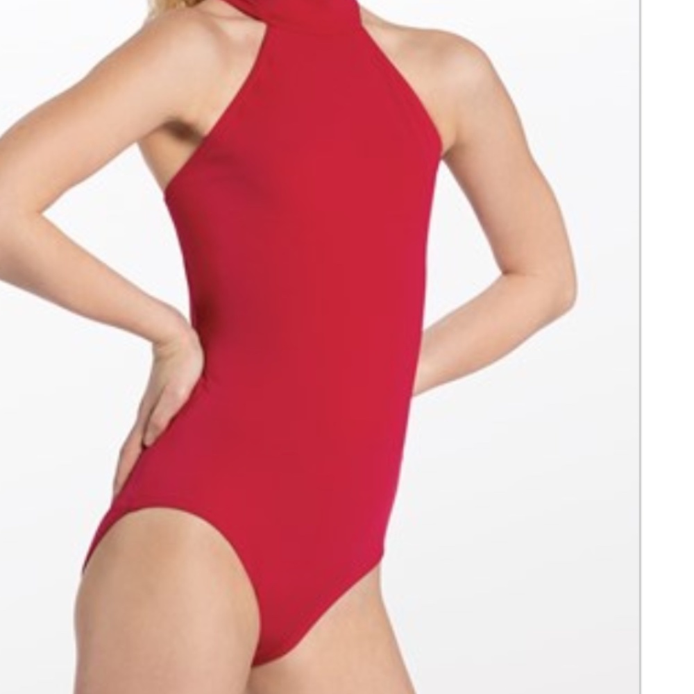Red Halter Back Dance Leotard
